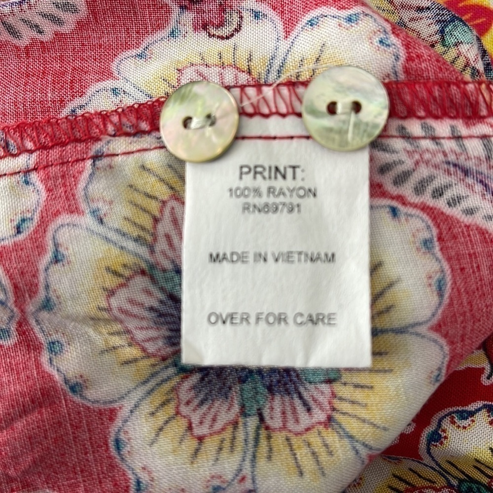 NWT Figueroa & Flower Floral Cherry Boho Top Size PXL - Picture 8 of 10